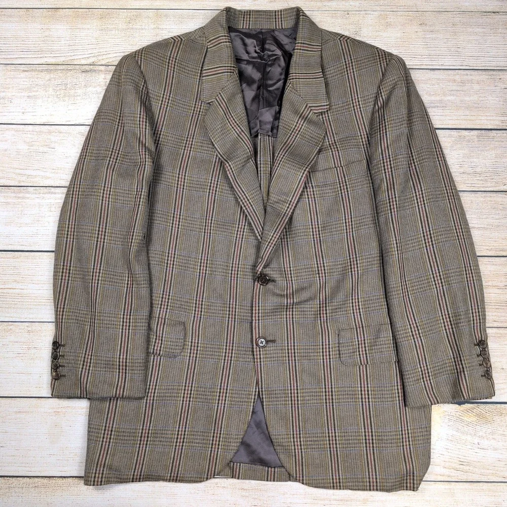 Mens Plaid‎ Blazer Cheilain Cashmere Ambassador's Realm Traditional Manor 44